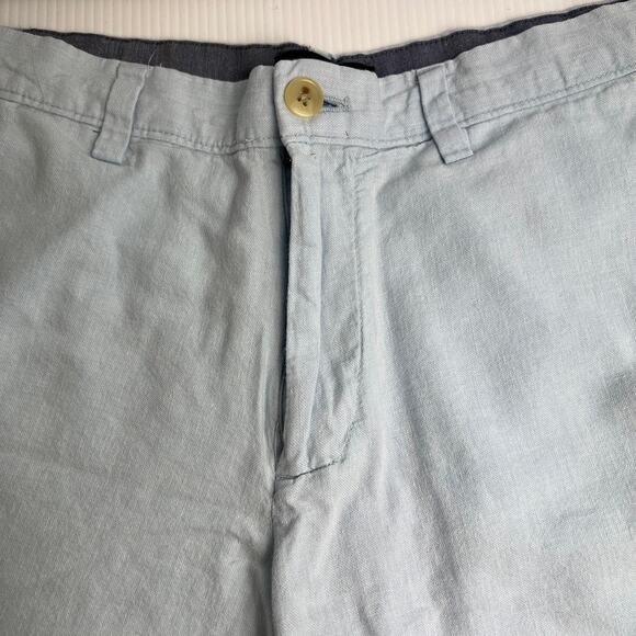 Banana Republic Aiden Short 9" inseam Cotton Linen Blend Light Blue Men Size 32 - Picture 2 of 7